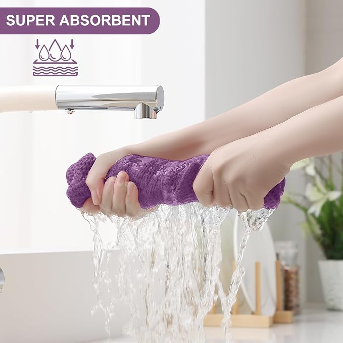 Homaxy 100% Cotton Kitchen Towels and Dishcloths Set, 12 x 12 Inches and 13 x - Image 3