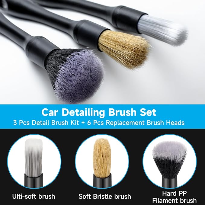 9 Pcs Car Detailing Brush Set No Scratch - Image 3