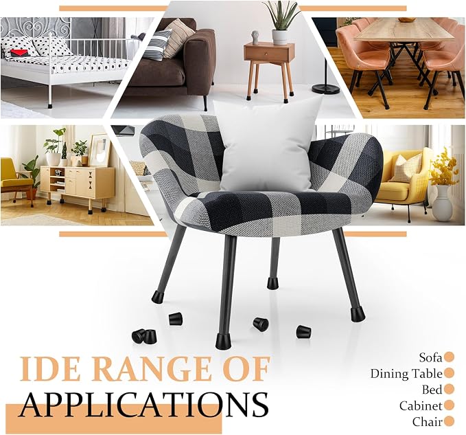 1" Round Rubber Chair Leg Tips Caps, Chair Leg Floor Protectors Furniture Legs - Image 5