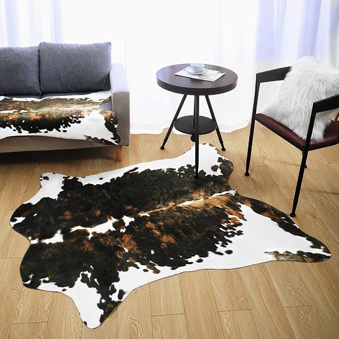 Amearea Faux Cow Hide Rug 3.2x2.3 Feet, Premium Western Home Decor Cow Print - Image 5