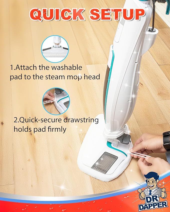 DR DAPPER 2 Pack SMP01 Steam Mop Replacement Pads Compatible - Image 6