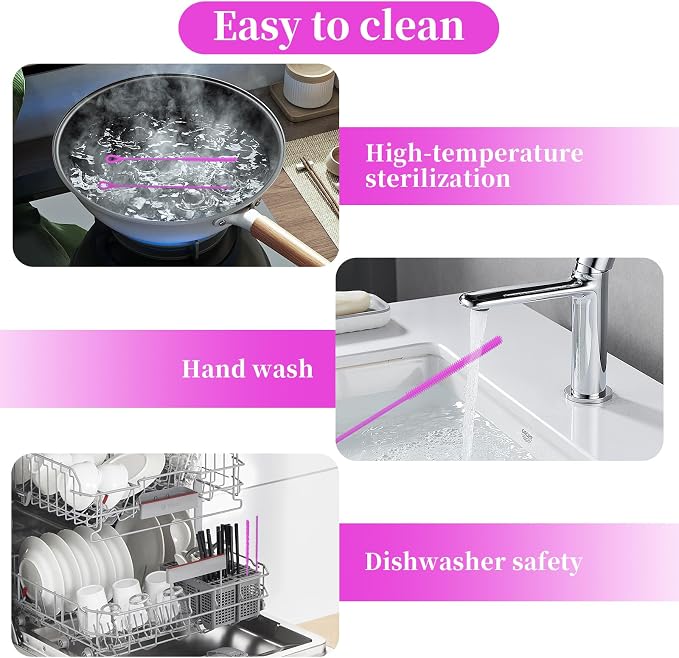 2Pcs silicone straw cleaning brushes, extra long, used - Image 5
