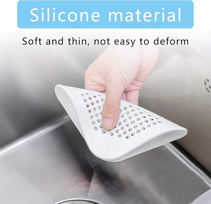Drain Hair Catcher Square Silicone Trap Shower Drain Cover - Image 5