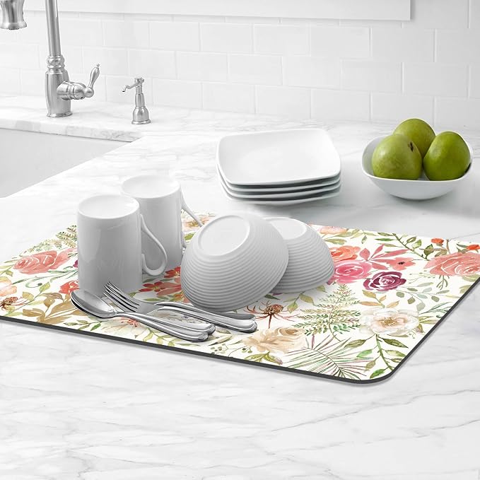 LOKHOM Dish Drying Mat for Kitchen Counter, Dish Drainer Rack Mats for Kitchen - Image 8