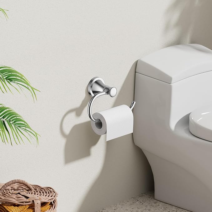 BESy Polished Chrome Toilet Tissue Paper Holder Polished Chrome Bathroom - Image 2