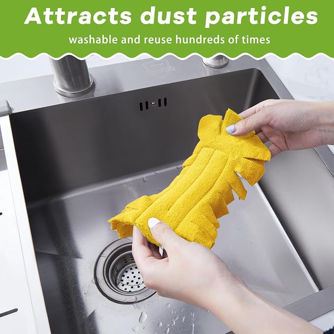 Zubebe 12 Pcs Duster Refill Reusable Fleece Duster Refills Feather Flat Dusters - Image 5