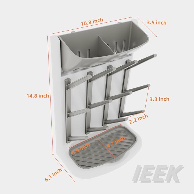 IEEK Baby Bottle Drying Rack, Space Saving Countertop Drying Rack - Image 7
