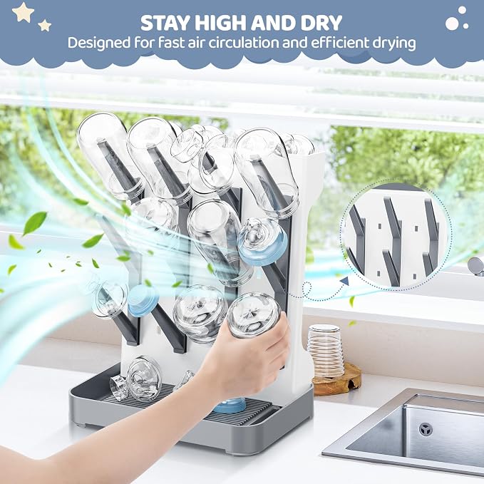 Dayacoco Baby Bottle Drying Rack, Space Saving Vertical Bottles Dryer Holder - Image 3