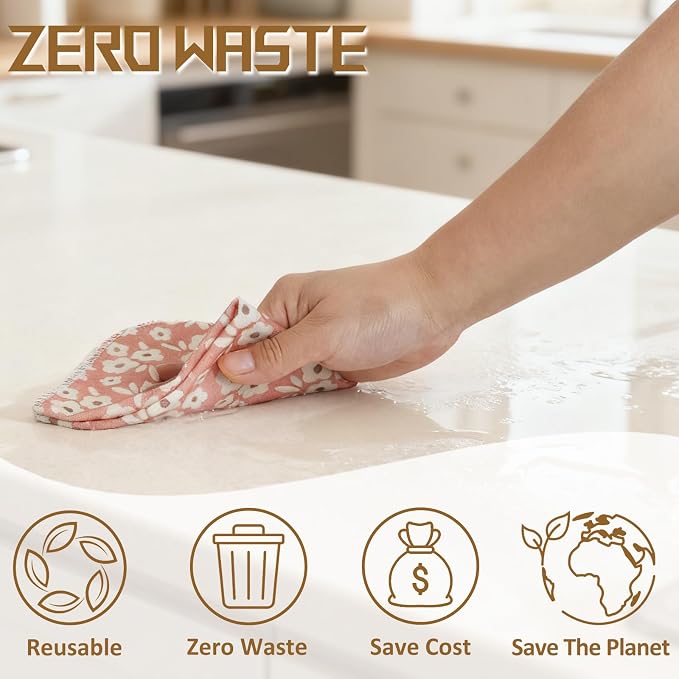25 Pack Reusable Tissue Paperless Towel Roll Washable Cotton - Image 3