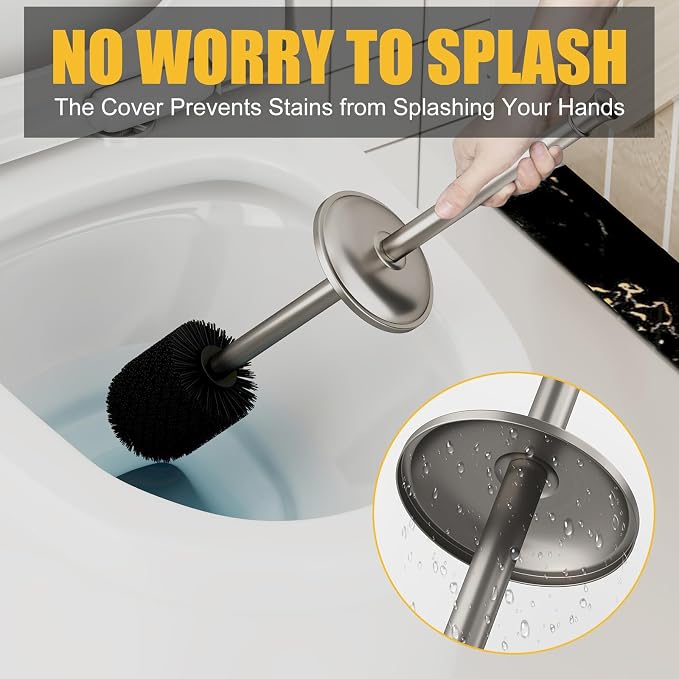 BESy Toilet Brush and Holder, Toilet Cleaner Bowl Set - Image 7