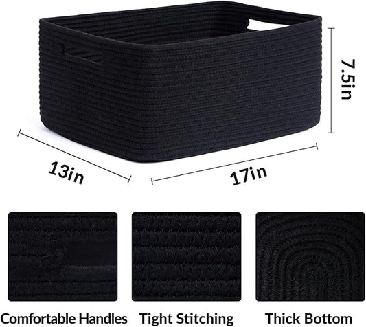 Large Storage Baskets for Organizing, Closet Shelf Baskets for Clothes Blanket - Image 2
