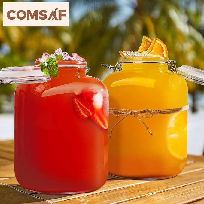 ComSaf 1 Gallon Glass Jar with Lid, Flour Sugar Storage Containers 128oz - Image 6