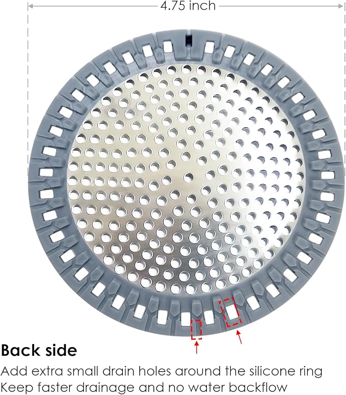 Drain Hair Catcher, Shower Hair Drain Catcher, Shower Drain Cover, Bathtub - Image 4