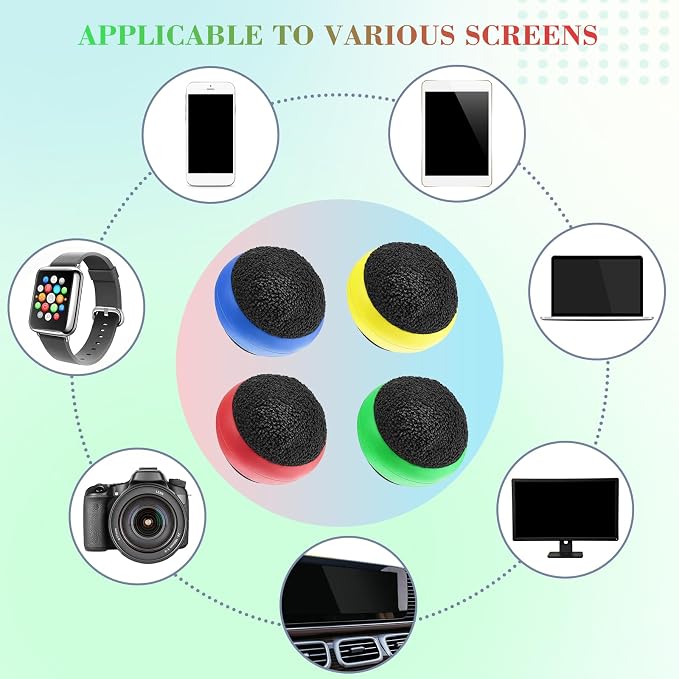 Suclain 4 Pack Touch Screen Cleaner Balls Phone Cleaning Ball Microfiber Touch - Image 6