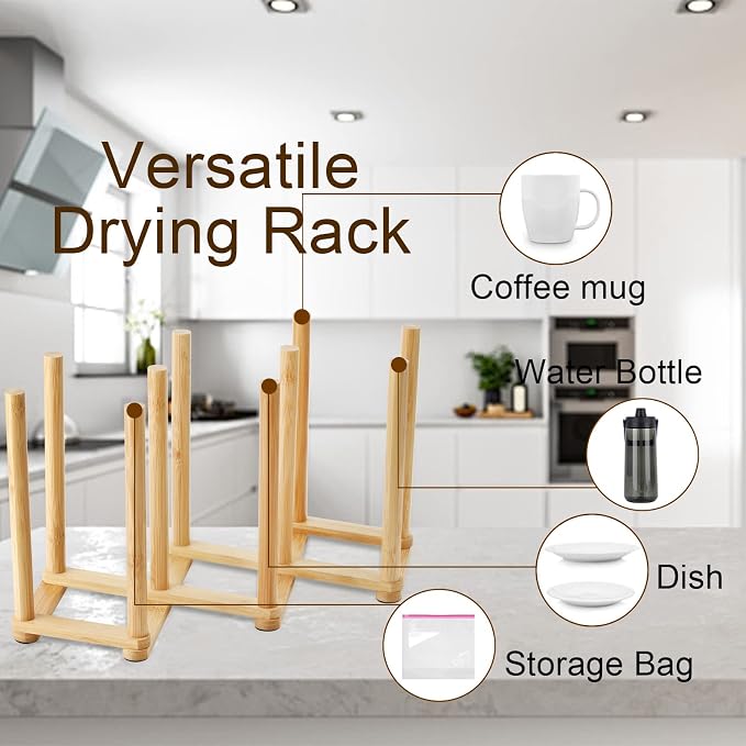 Yesland 2 Pack Wooden Bottle Drying Rack - Image 7
