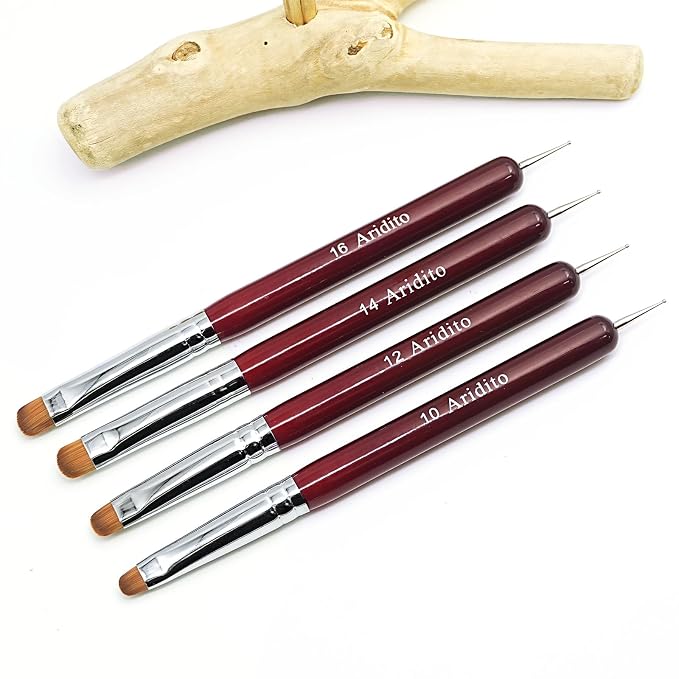4Pcs Professional Acrylic French Manicure Clean-Up Brushes & Dotting Pens - Image 2