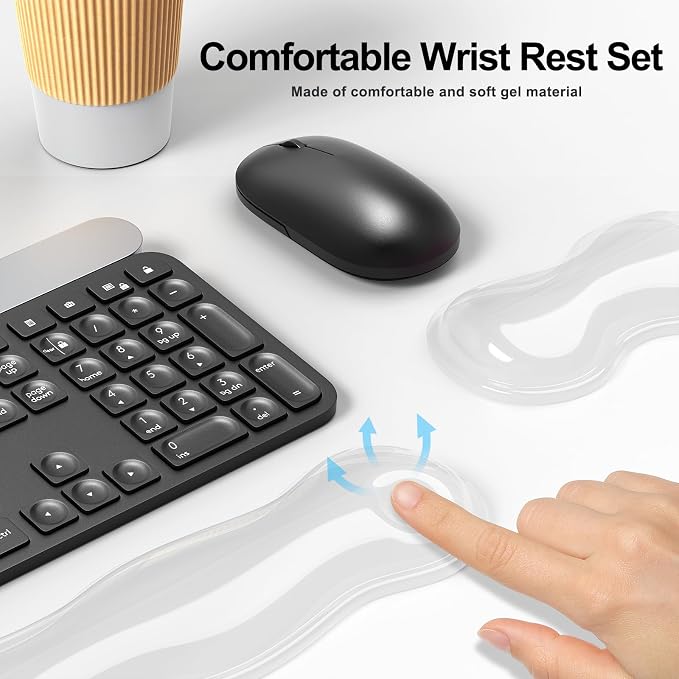 Gel Keyboard and Mouse Wrist Rest Set, Comfort Ergonomic Wrist Support - Image 4