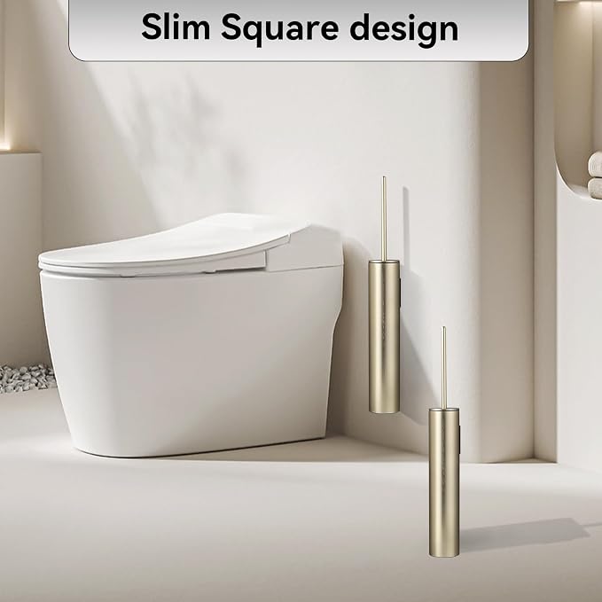 Wall Mounted Brushed Gold Toilet Brush - Image 4