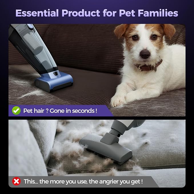 Pet Hair Handheld Vacuum Cordless: 20000PA High Power Car Vacuum - Image 4
