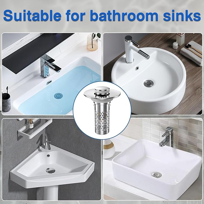 Sink Stopper Hair Catcher, Pop-up Sink Drain Strainer - Image 6