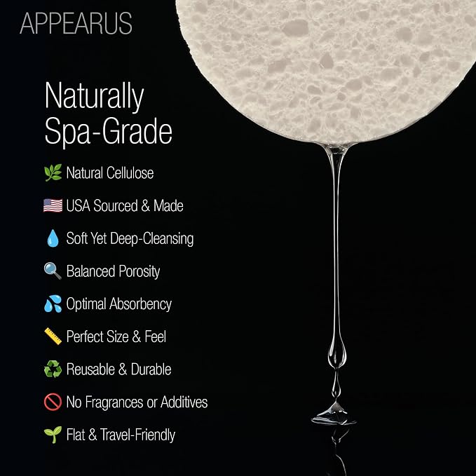 Appearus Natural Cellulose Facial Sponges – 50 Pack – Professional Spa Facial - Image 2