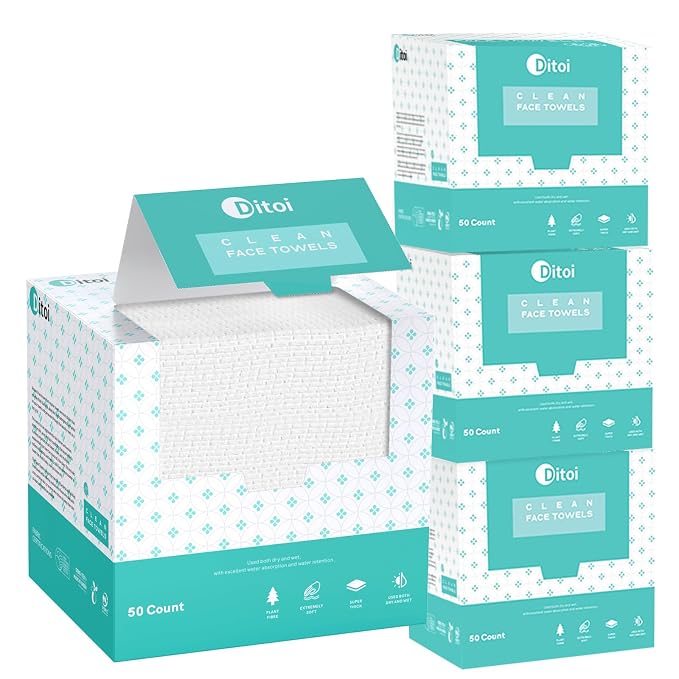 Face Towels, Face Towelettes XL, Ultra Soft Makeup Remover Dry Wipes, Thick by Ditoi