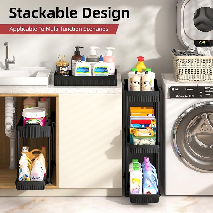 4 Pack Under Sink Organizer, Bathroom Organizers and Storage, 2 Tier Multi-Use - Image 5