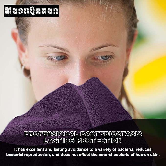 MOONQUEEN Microfiber Facial Cloths Fast Drying Washcloth 12 Pack - Image 5