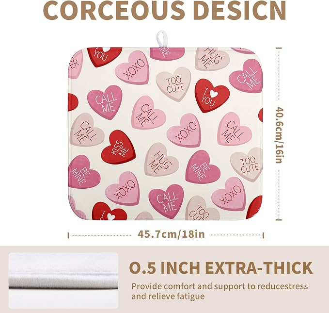 Valentine Love Heart Dish Drying Mat - Image 2