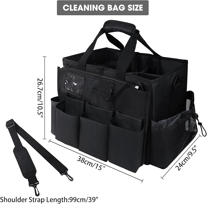 ZKOO Cleaning Bag Cleaning Caddy Organizer, Wearable Cleaning Caddy - Image 3