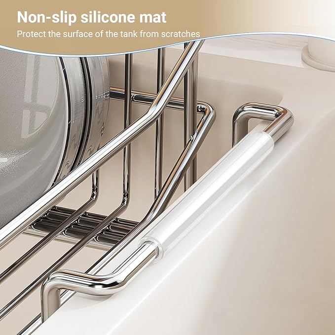 304 Stainless Steel Over Sink Counter Top Perfect Dish Drainer, Extendable - Image 5
