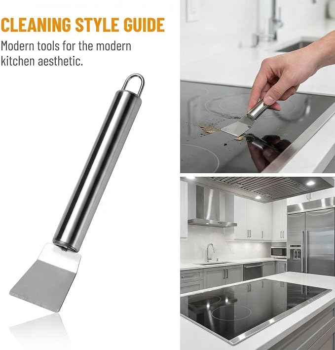 2Pcs Stove Cleaning Brush And Scraper, Brass Wire Rust Cleaner Brushes Cooktop - Image 5