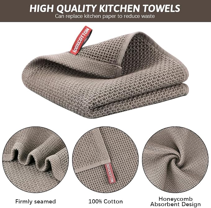 Nialnant 6 Pack Kitchen Towels, Large 100% Cotton Hand Towels, Absorbent Dish - Image 3