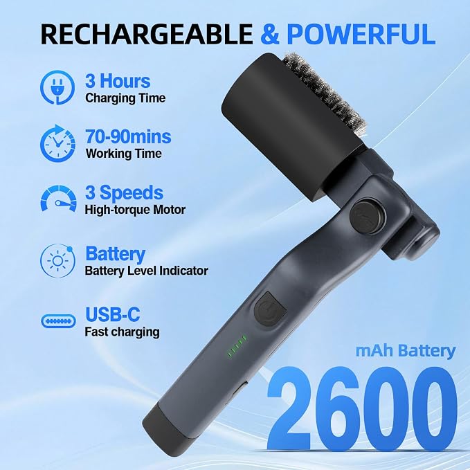 Upgraded Electric Grill Brush, Cordless Rechargeable Grill Cleaning Brush - Image 6