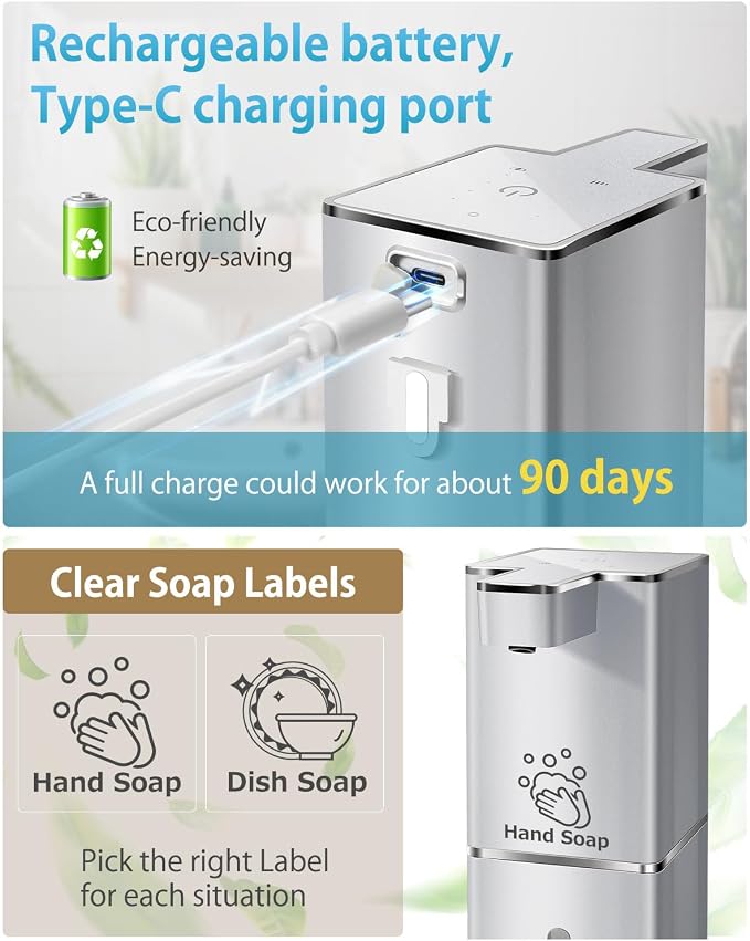 Automatic Liquid Soap Dispenser Touchless Soap Dispenser 380ml/12.8oz - Image 5