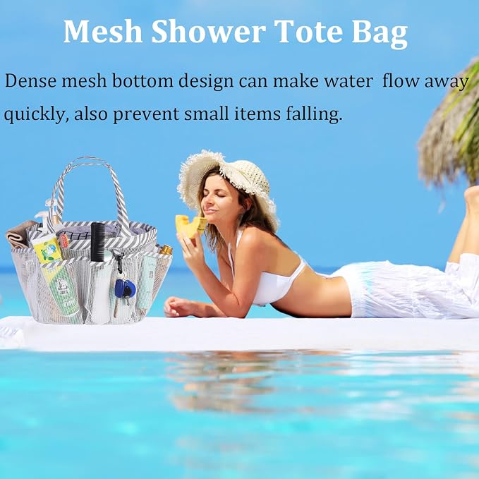 Haundry Mesh Shower Caddy Bag for College Dorm Room Essentials Portable Shower - Image 6