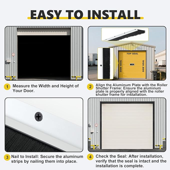 10×10ft Garage Brush Seal Kit for Roll-up Doors 3" Standard Brush - Image 4