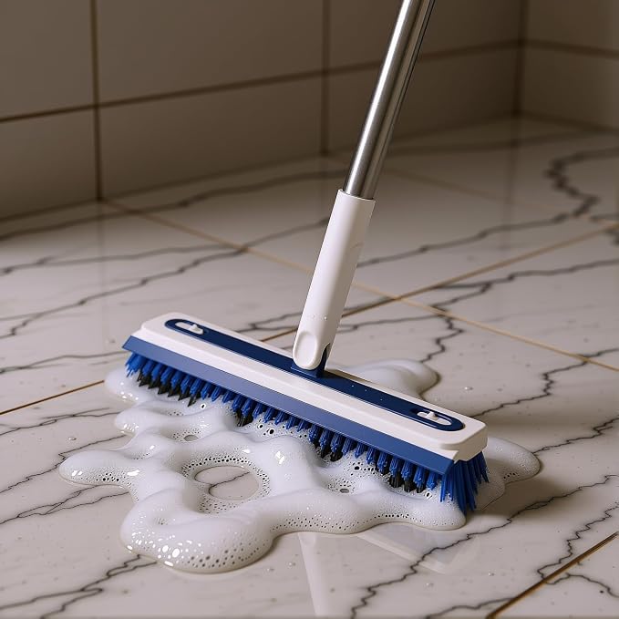 4-in-1 Floor Scrub Brush with Long Handle V-Shaped Crevice Brush Floor Scrubber - Image 4
