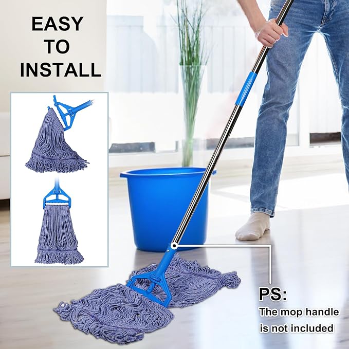 JERIA 8 Pack Heavy Duty Mop Head Replacements, String Mop Head - Image 3