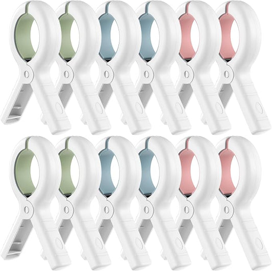 Senbowe 12 Pack Beach Towel Clips, Pool Chair Clips, Heavy Duty Plastic Clothes by Senbowe