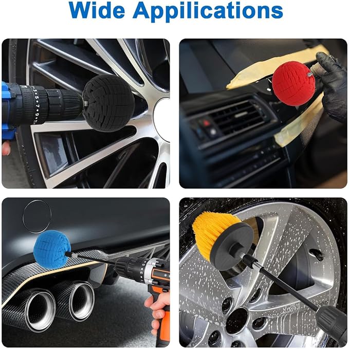 Linkstyle 5PCS Drill Polishing Ball Set, Car Wheel Polisher Sponge Pad Kit - Image 7