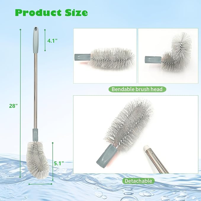 2-Pack Bucket Brush, Kettle Brush, Cleaning Extra Long Bottles, Gallon Jug - Image 7