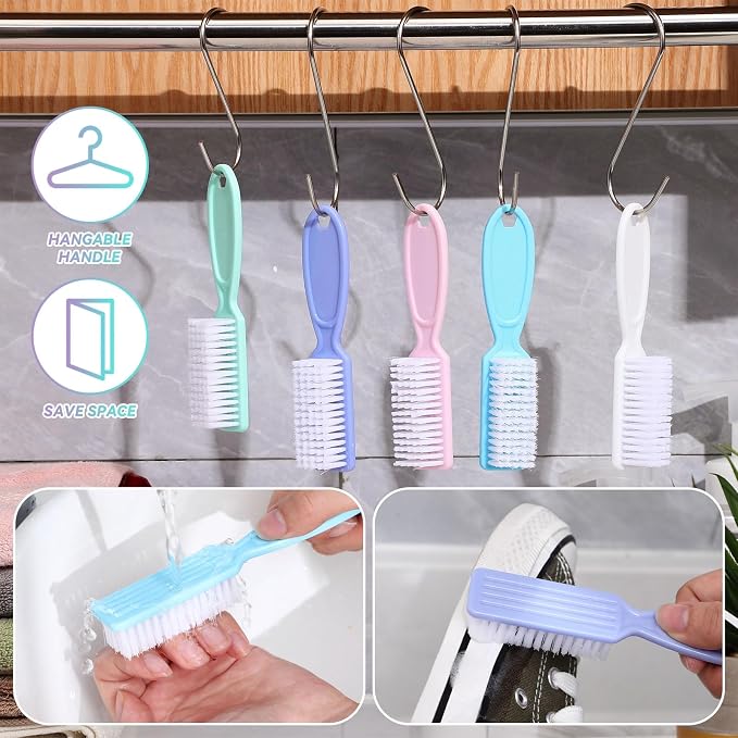 Patelai 30 Pcs Nail Scrubber Brushes Bulk Handle Grip Manicure Brushes - Image 7