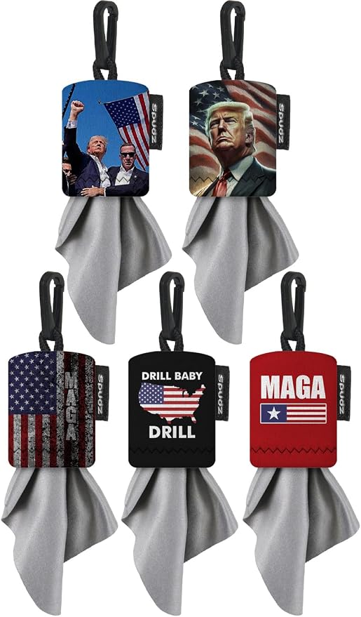 SPUDZ Classic Trump MAGA Variety Pack | Five 6" x 6" Microfiber Towels by ALPINEINNOVATIONS