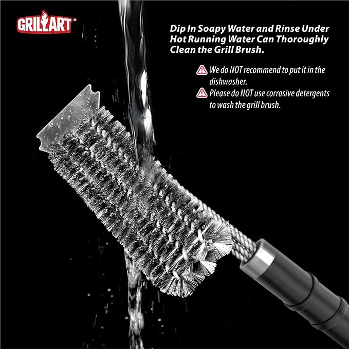 GRILLART Grill Brush and Scraper, 18 Inch BBQ Grill Cleaning Brush Kit - Image 6