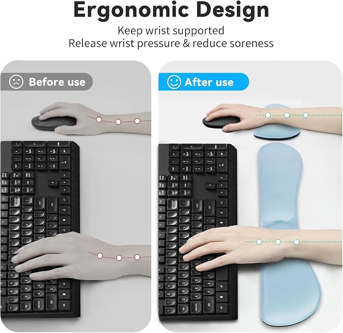 ZIBLY Wrist Rest Keyboard and Mouse Set - Image 3