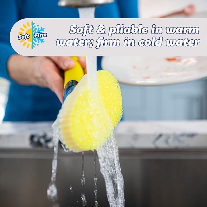 Scrub Daddy Dish Daddy Dish Wand & Refill Heads, Soap Dispensing Dish Brush - Image 2