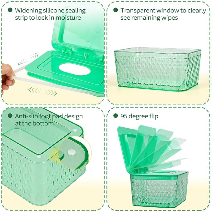 Wipes Dispenser, One-Handed Operation Wipe Holder - Image 3