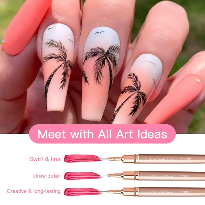Metallic Nail Art Brushes, UV Gel Polish Painting Art Design Pen - Image 3