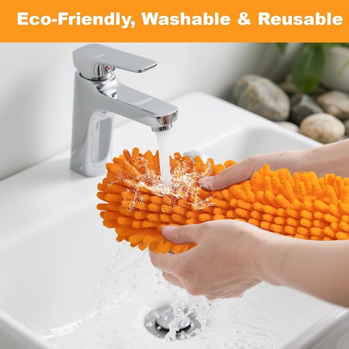 16'' Microfiber Duster with Long Handle, Reusable Detachable Head Duster - Image 3